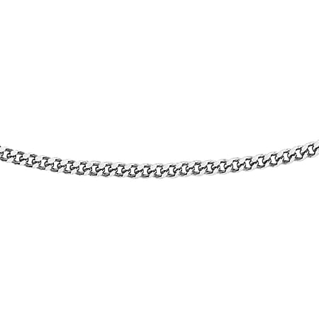 Sterling Silver Panza Curb Chain 18 Inch