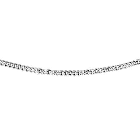 Sterling Silver 1.4mm Panza Curb Chain 18 Inch