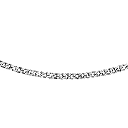 Sterling Silver 1.4mm Panza Curb Chain 22 Inch