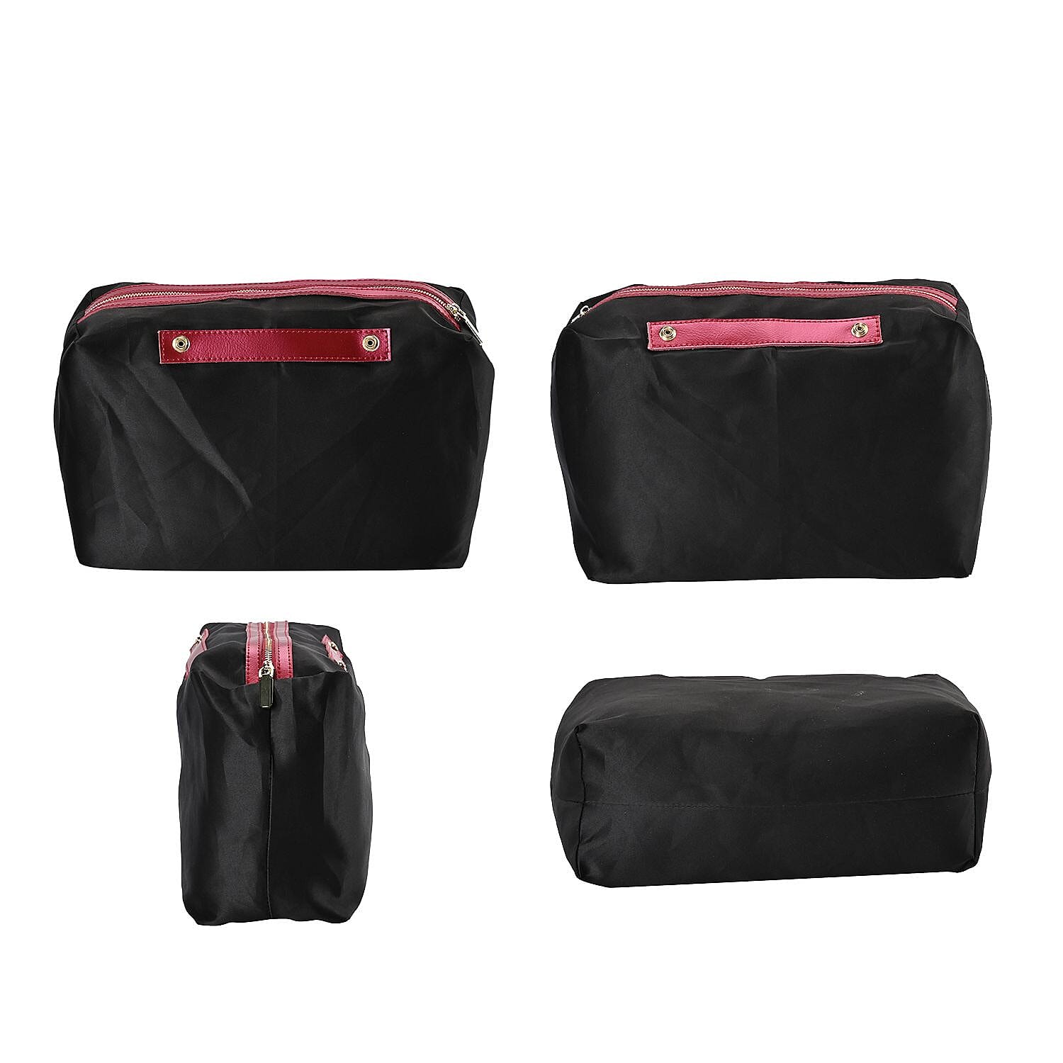 Genuine Leather Tote Bag with Detachable Zipped Lining - Metallic Red