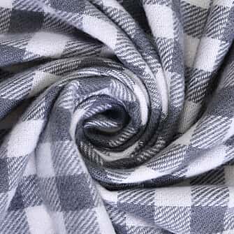 Checkered Pattern Knitted Women's Scarf - Grey