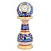 Handcrafted Ethnic Design Marble Table Clock (Size 15x5 Cm) - Blue