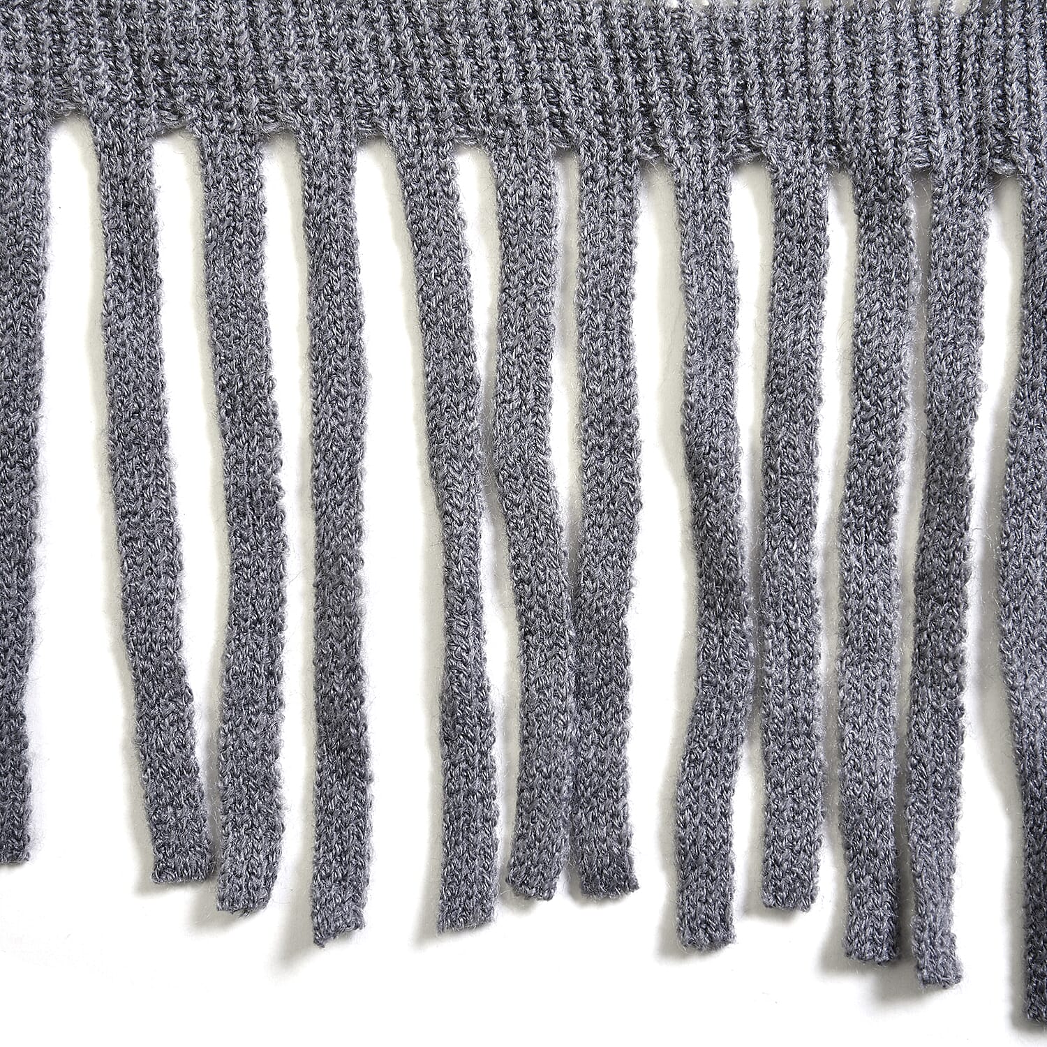 Winter New Arrival Knitted Shawl with Tassels (Size- 160x65 Cm) - Dark Grey