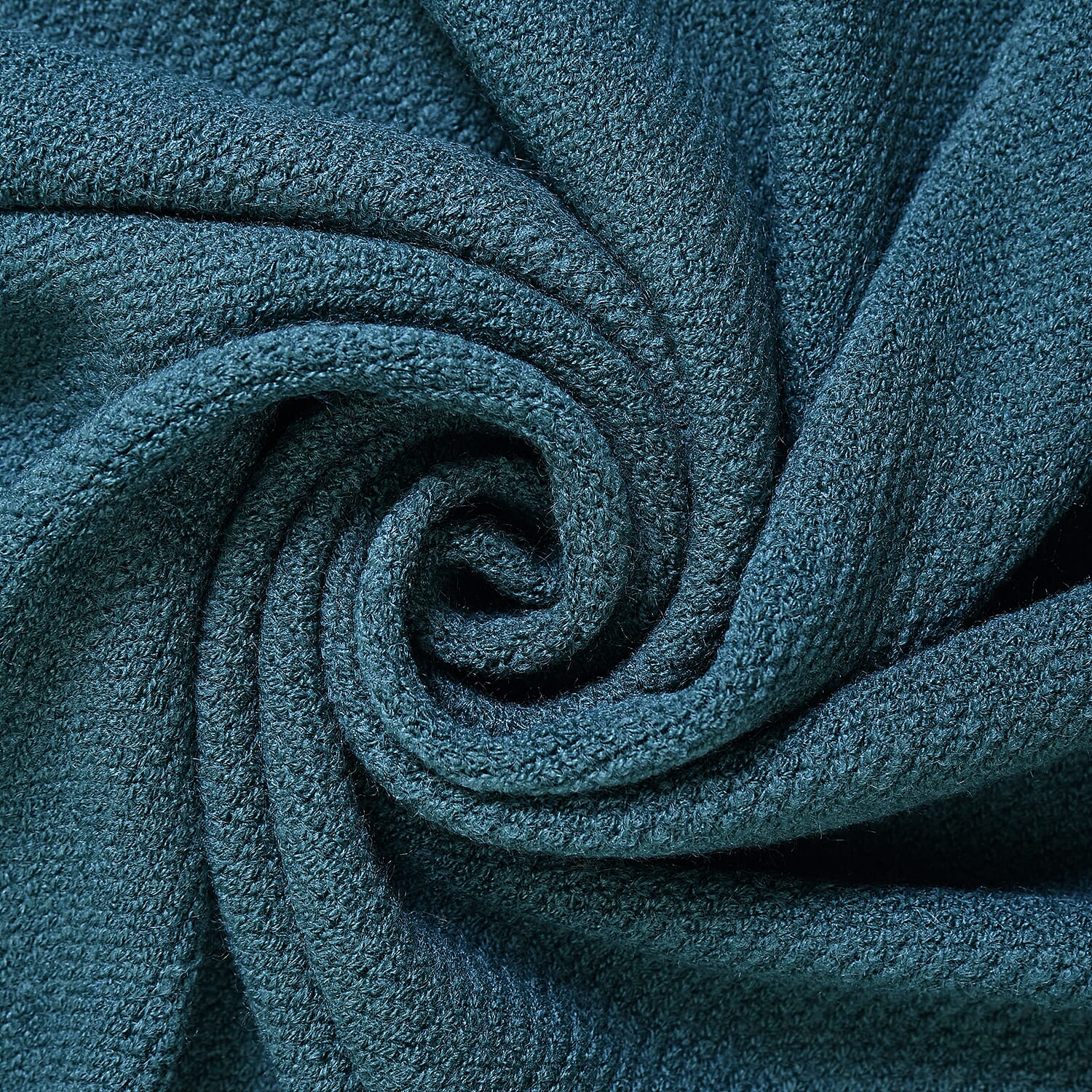 Winter New Arrival Knitted Shawl with Tassels (Size- 160x65 Cm) - Dark Green