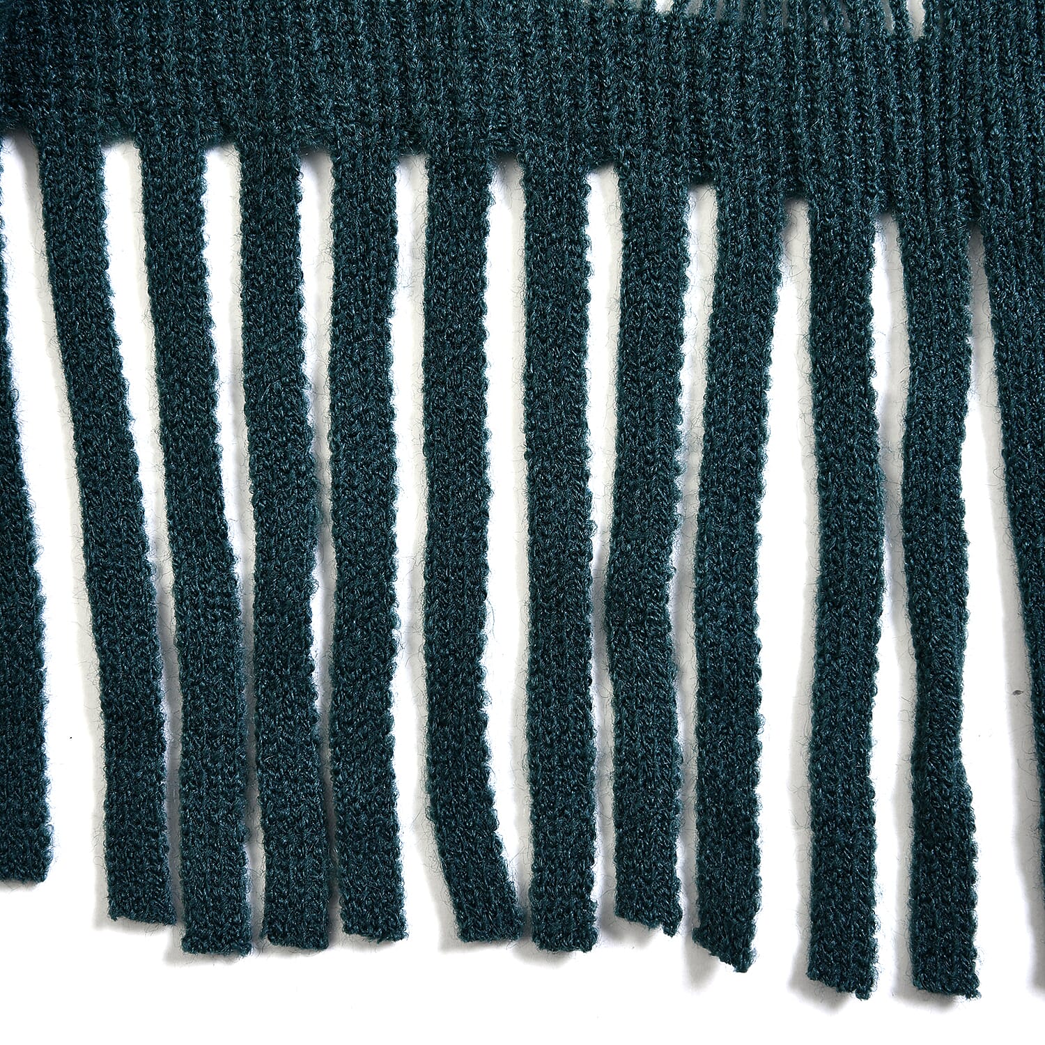 Winter New Arrival Knitted Shawl with Tassels (Size- 160x65 Cm) - Dark Green