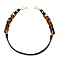 2 in 1 Genuine Leather Mask Strap with Leopard Print Glasses Chain - Black