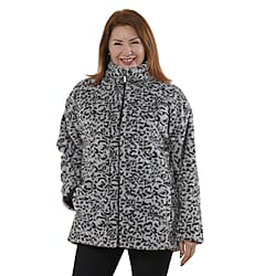 TAMSY Leopard Pattern Faux Fur Coat - Brown