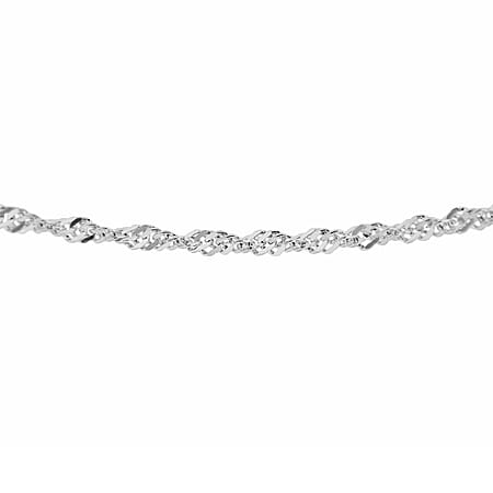 Sterling Silver Diamond Cut Twist Curb Chain 16 Inch