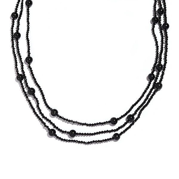 One Time Deal-Boi Ploi Black Spinel & Shungite Multi Strand Necklace ...