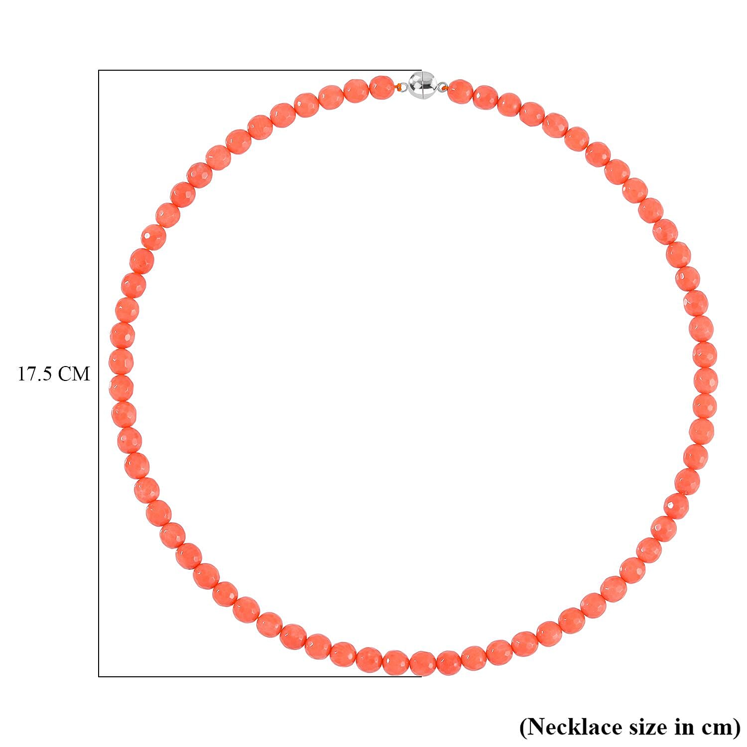 One Time Deal-Coral Beads Necklace (Size - 20) in Rhodium Overlay Sterling Silver 150.00 Ct