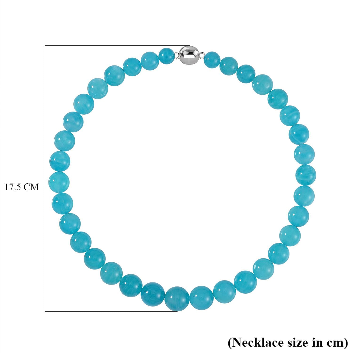 Collectors Edition- AAA Amazonite Necklace (Very Rare Size 13-16 mm-Size - 20) in Rhodium Overlay Sterling Silver 500.00 Ct.