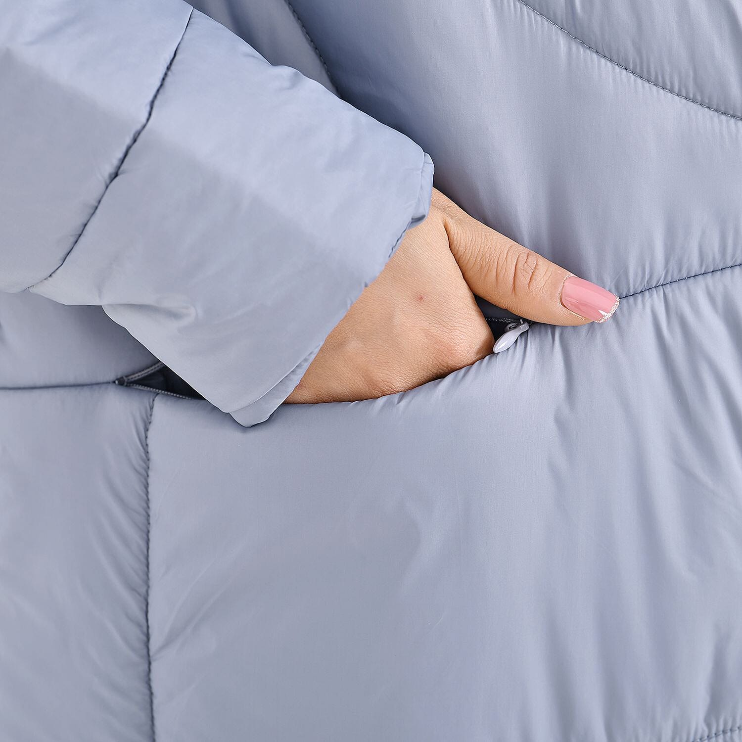 Long Puff Jacket (Size-S) - Dark Grey