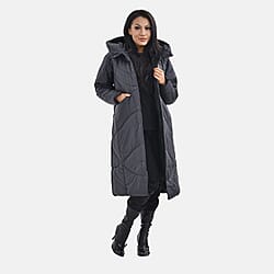 Long Puff Jacket (Size-S) - Dark Grey