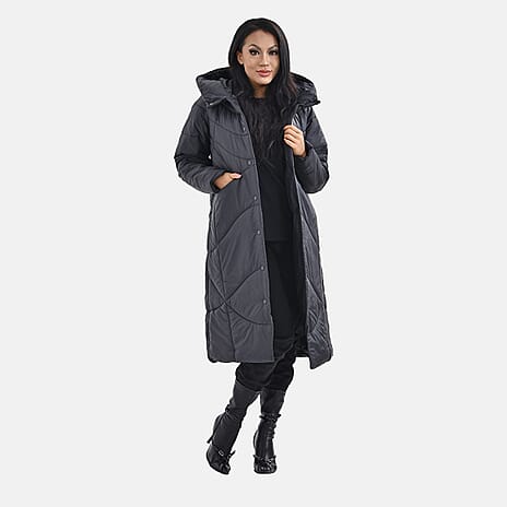 Long Puff Jacket (Size-XL) - Black