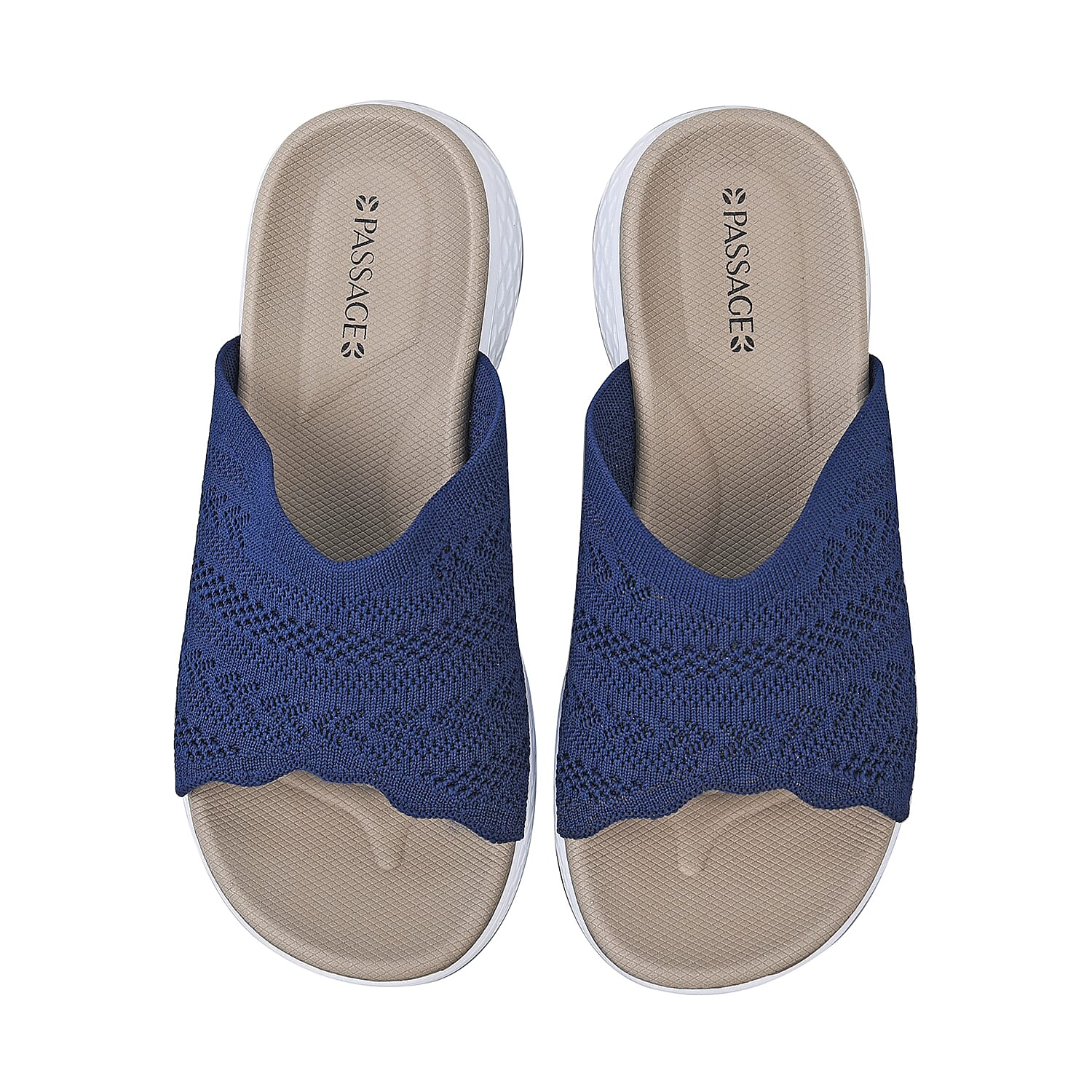 PASSAGE Ladies Flyknit Slippers - Navy