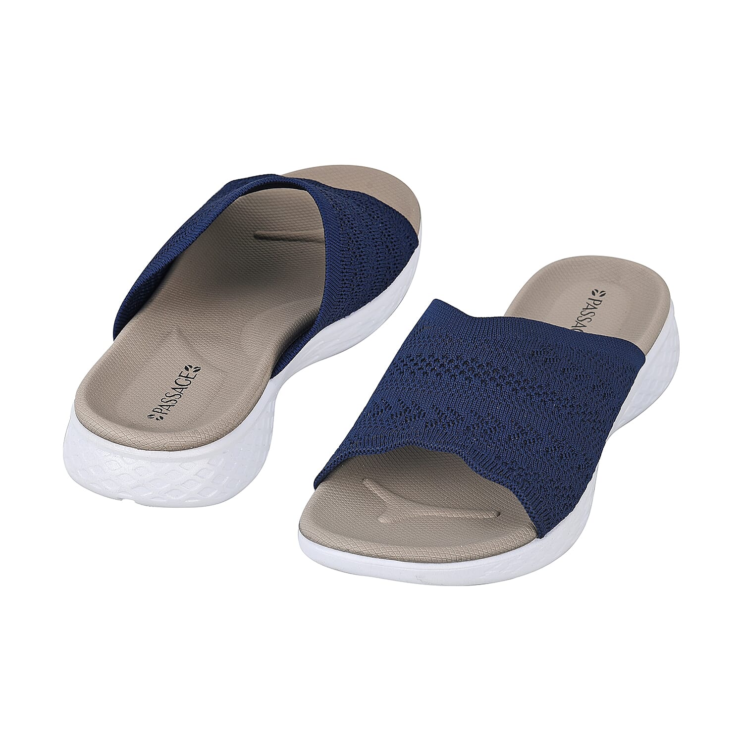PASSAGE Ladies Flyknit Slippers - Navy