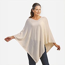 La Marey 100%&Acirc;&nbsp;Pashmina Wool Poncho - Black 