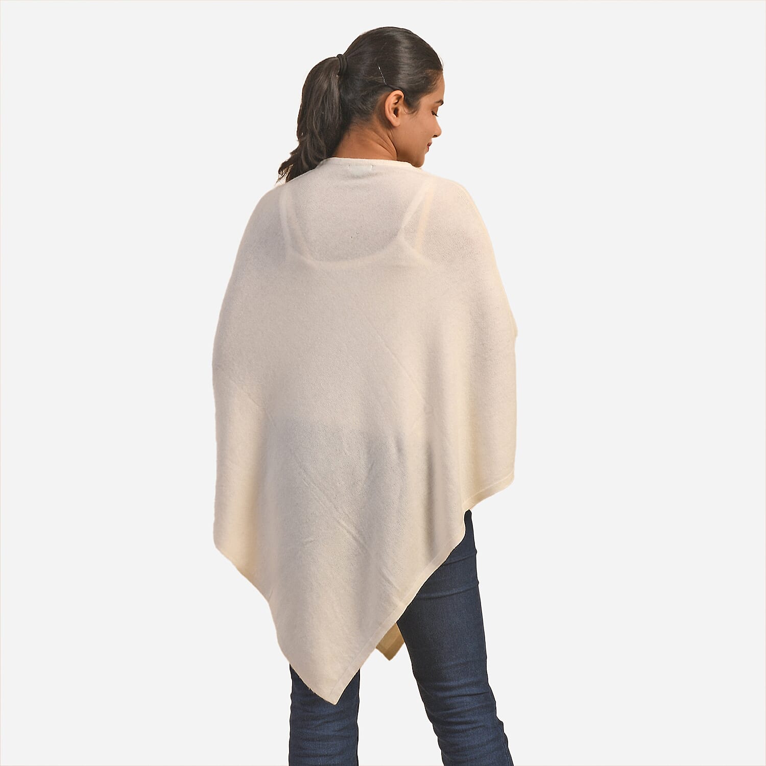 LA MAREY 100% Cashmere Woollen Poncho (Size- 70 Cm) - Khaki