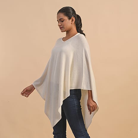 LA MAREY 100% Cashmere Woollen Poncho (Size- 70 Cm) - Khaki