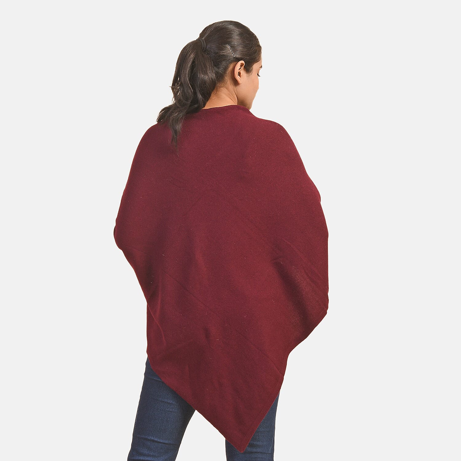 LA MAREY 100% Cashmere Woollen Poncho (Size- 70 Cm) - Khaki