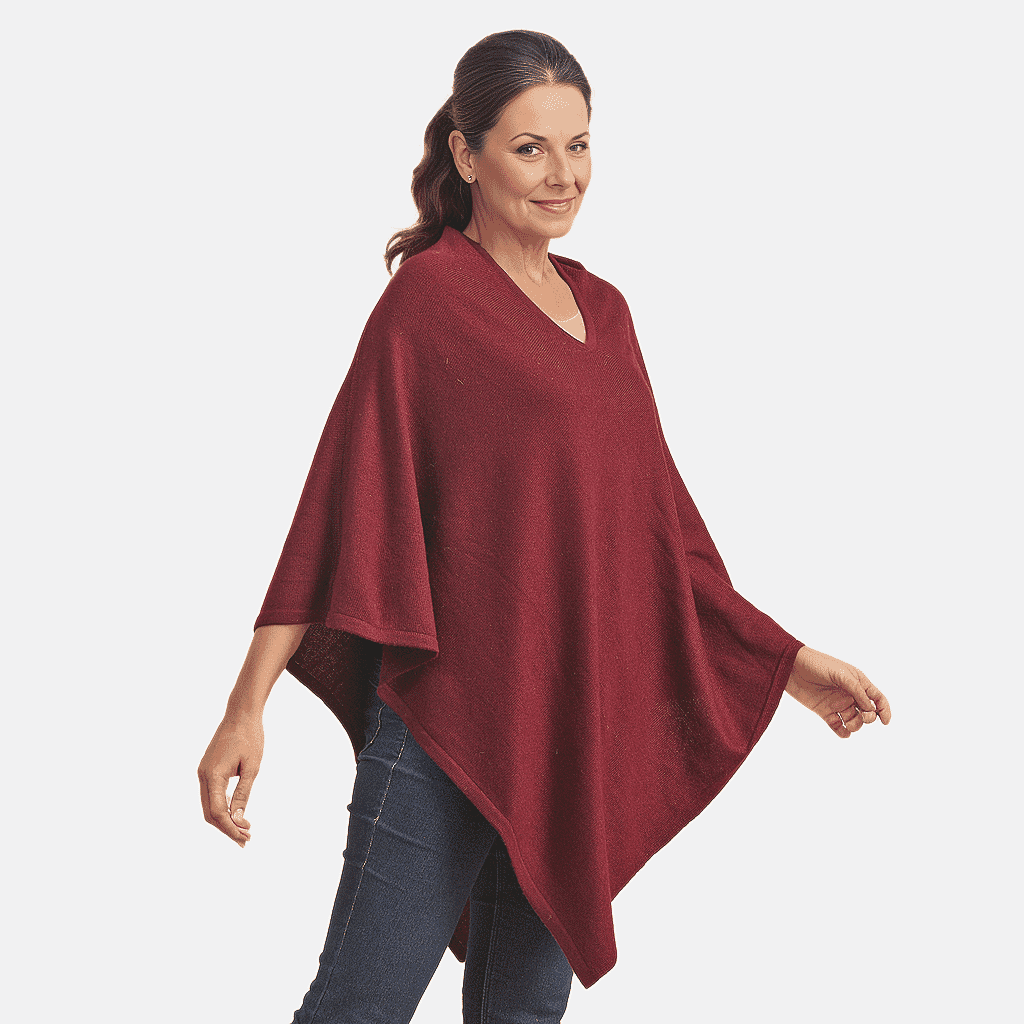 LA MAREY 100% Cashmere Woollen Poncho (Size- 70 Cm) - Khaki