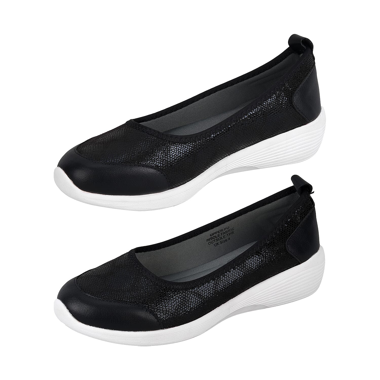 PASSAGE Snake Pattern Ladies Shoes - Black