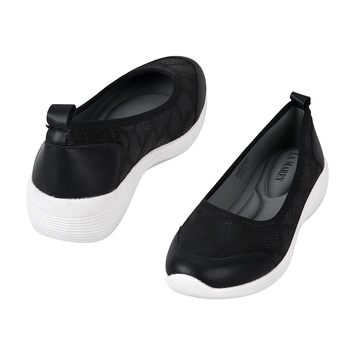 PASSAGE Snake Pattern Ladies Shoes - Black