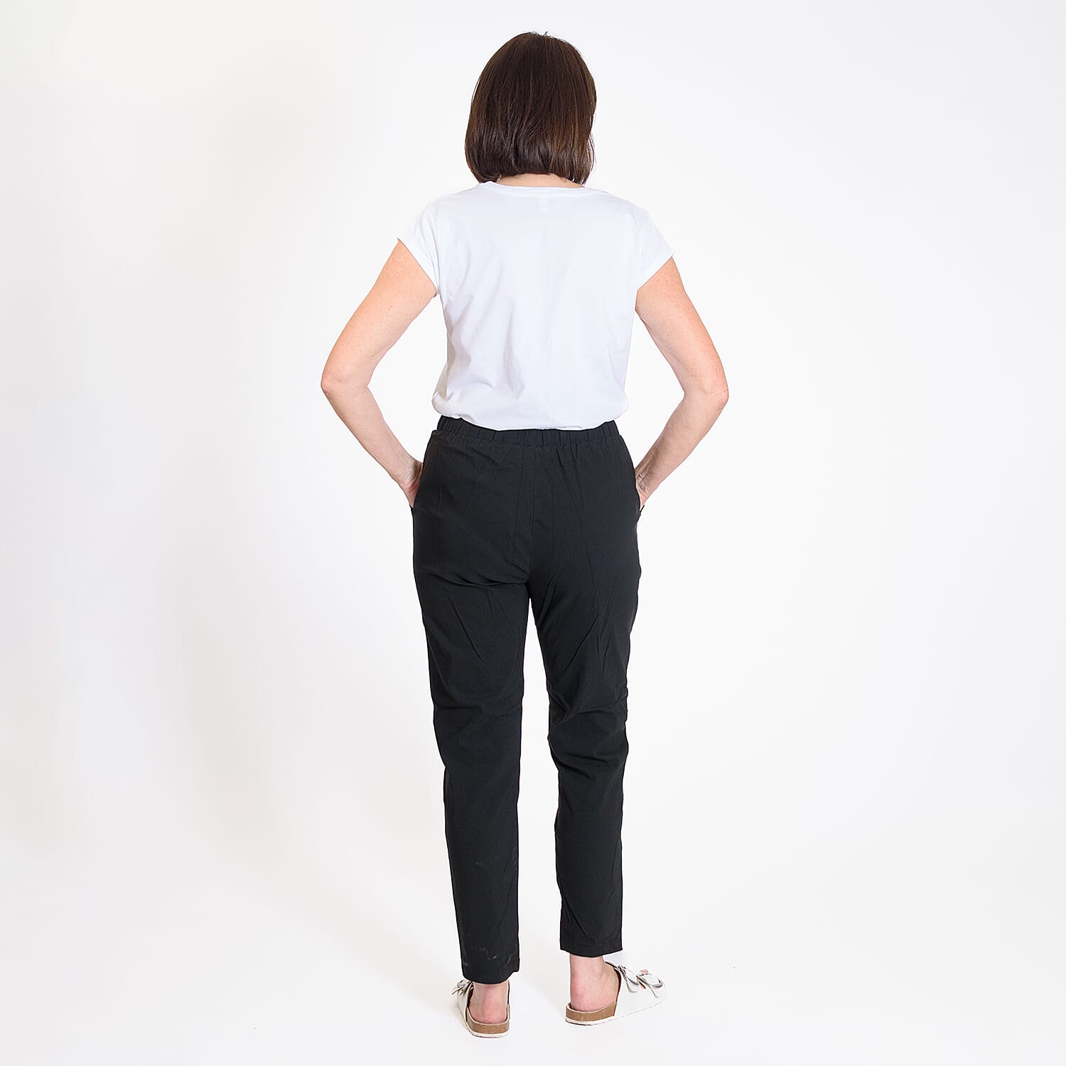 Pure And Natural - Ladies Stretchable Trouser (Size 12) - Light Blue