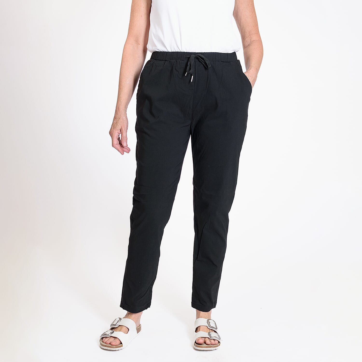 Pure And Natural - Ladies Stretchable Trouser (Size 12) - Light Blue