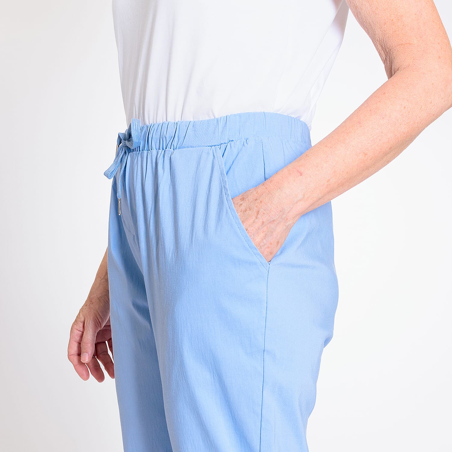 Pure And Natural - Ladies Stretchable Trouser (Size 12) - Light Blue Pure And Natural - Ladies Stretchable Trouser (Size 12) - Light Blue