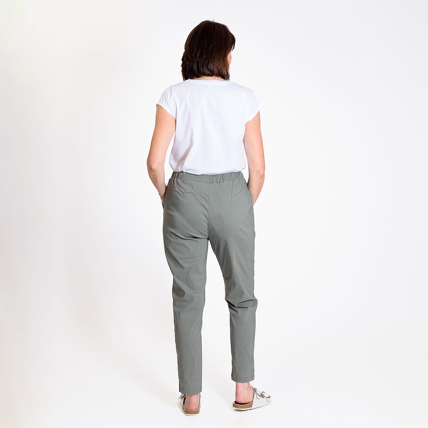 Pure And Natural - Ladies Stretchable Trouser (Size 12) - Light Blue
