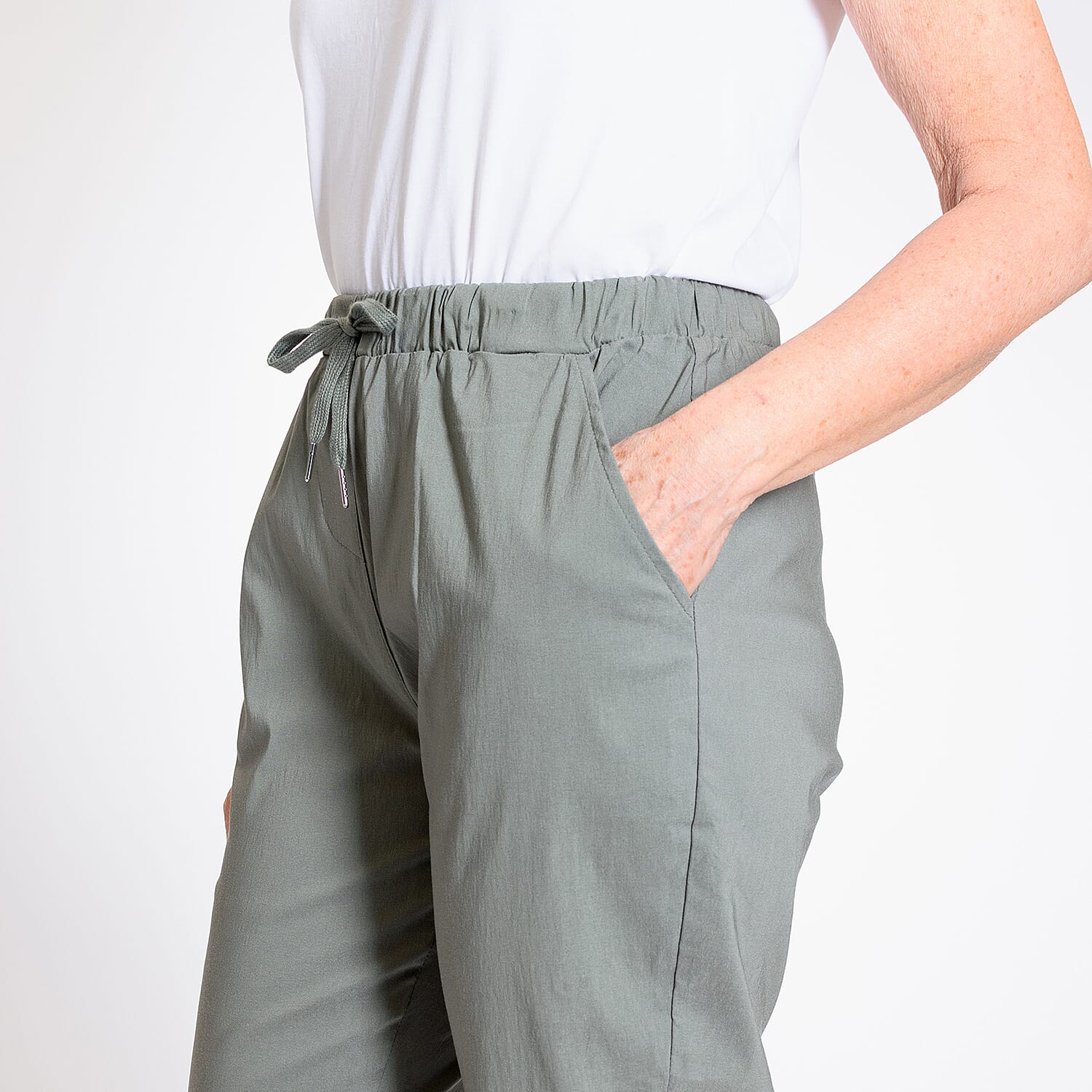 Pure And Natural - Ladies Stretchable Trouser (Size 12) - Light Blue