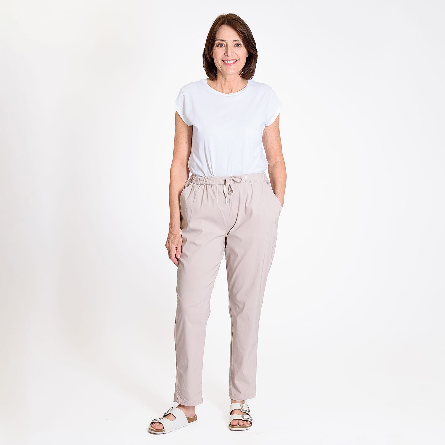 Pure And Natural - Ladies Stretchable Trouser (Size 12) - Light Blue