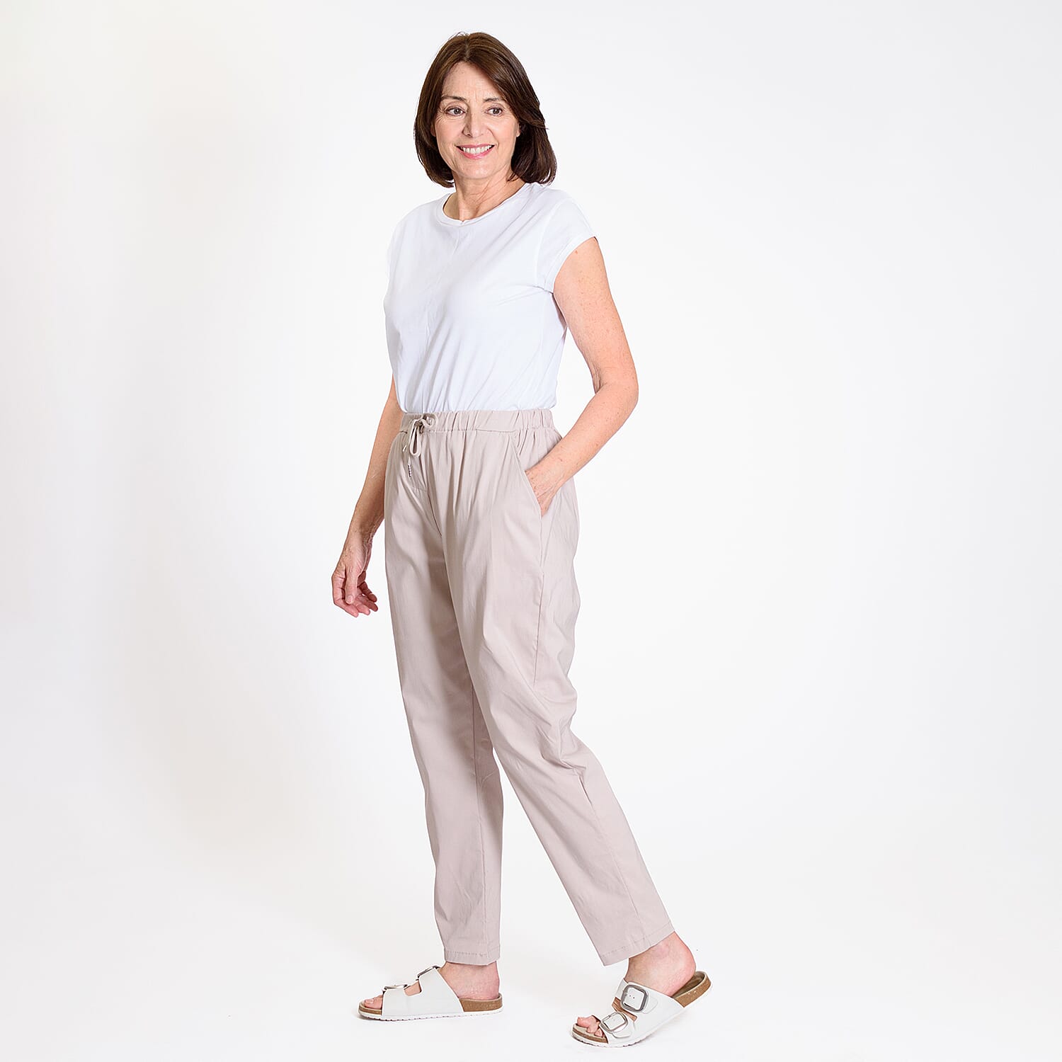 Pure And Natural - Ladies Stretchable Trouser (Size 12) - Light Blue