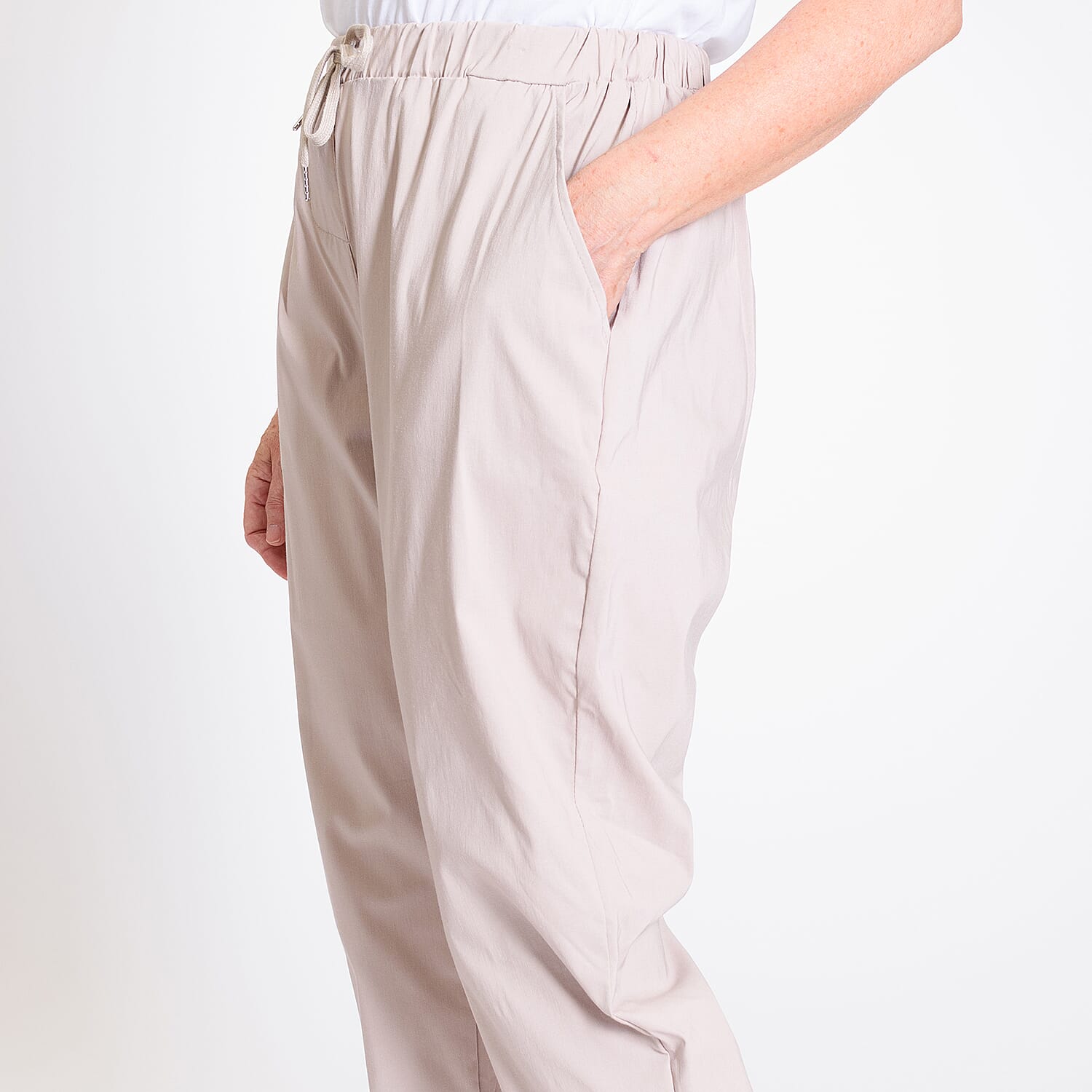 Pure And Natural - Ladies Stretchable Trouser (Size 12) - Light Blue