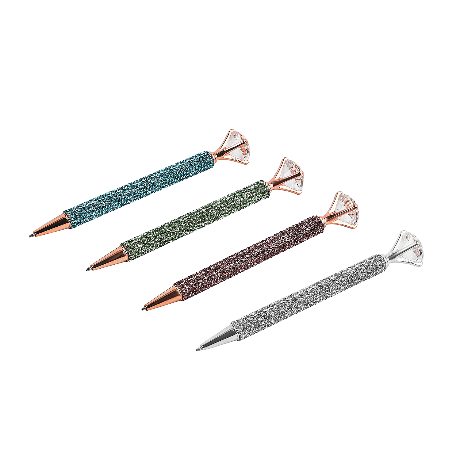 Set of 4 Head Water Drill Ball Point Pen - 4 Replacement Refills (Black - Blue Ink) - Multi