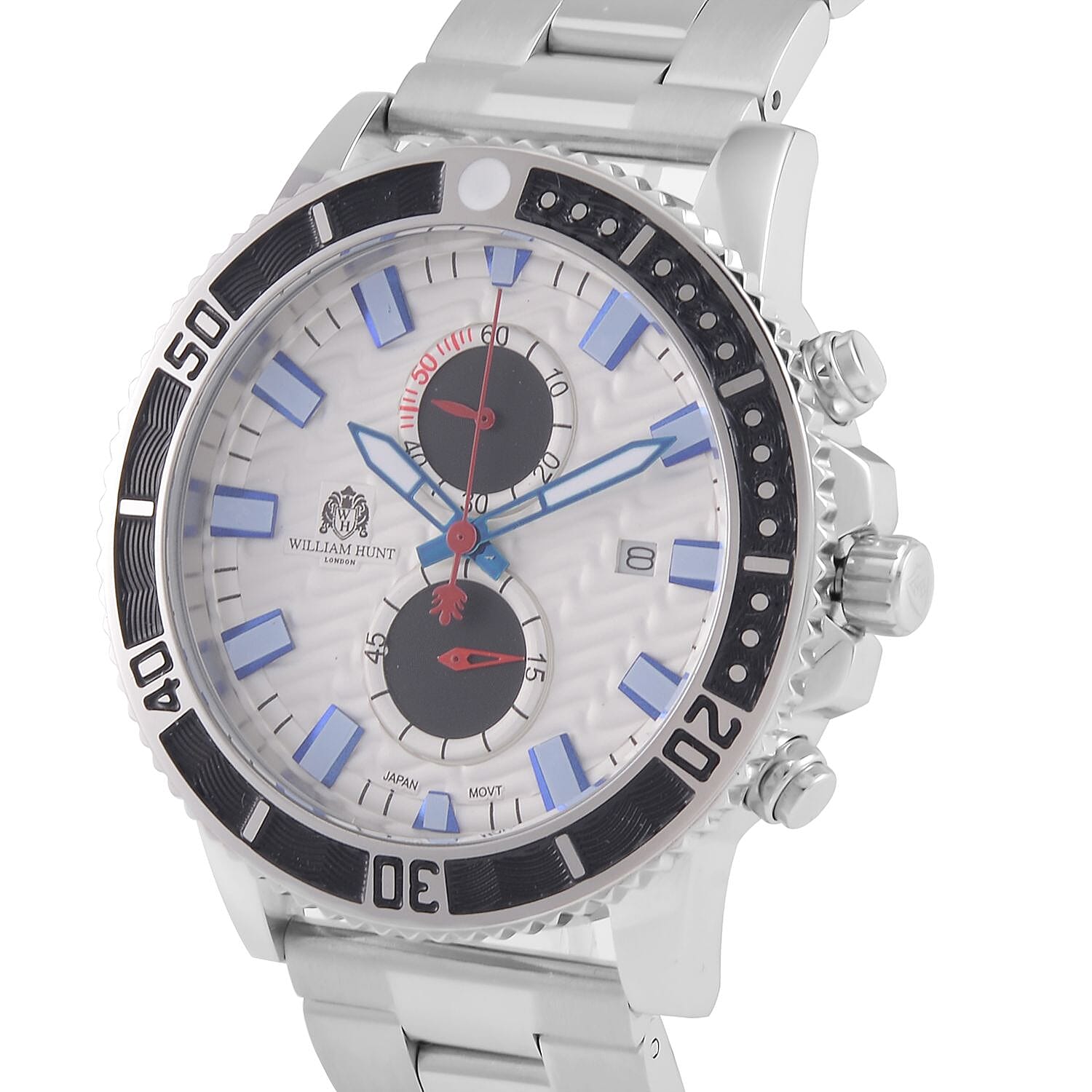 WILLIAM HUNT Designer Multifunction Chronograph Watch - Silver