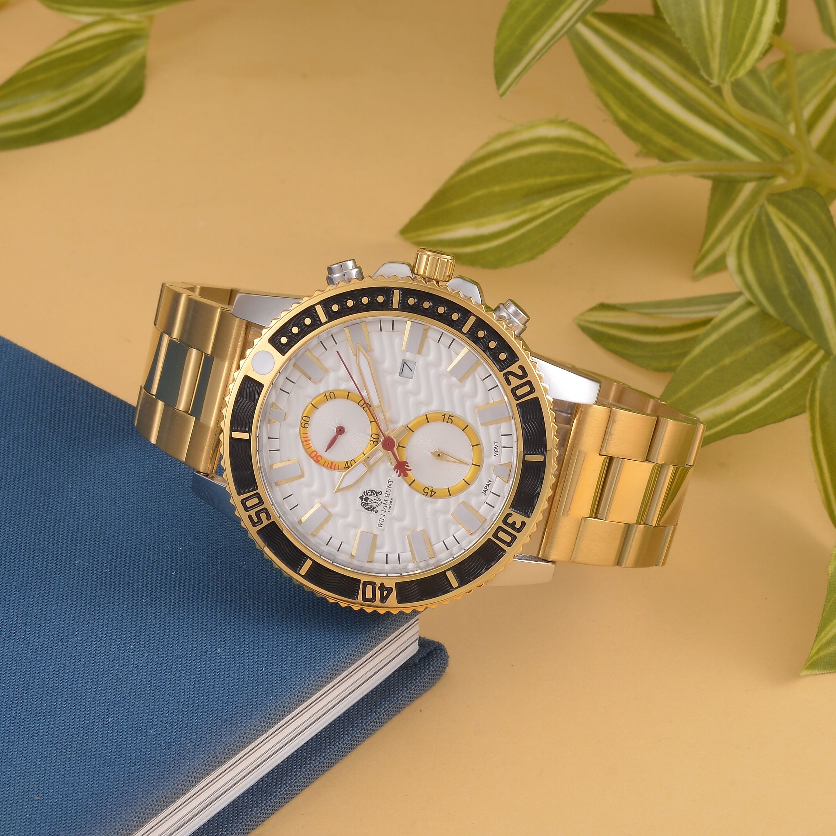 WILLIAM HUNT Designer Multifunction Chronograph Watch - Gold