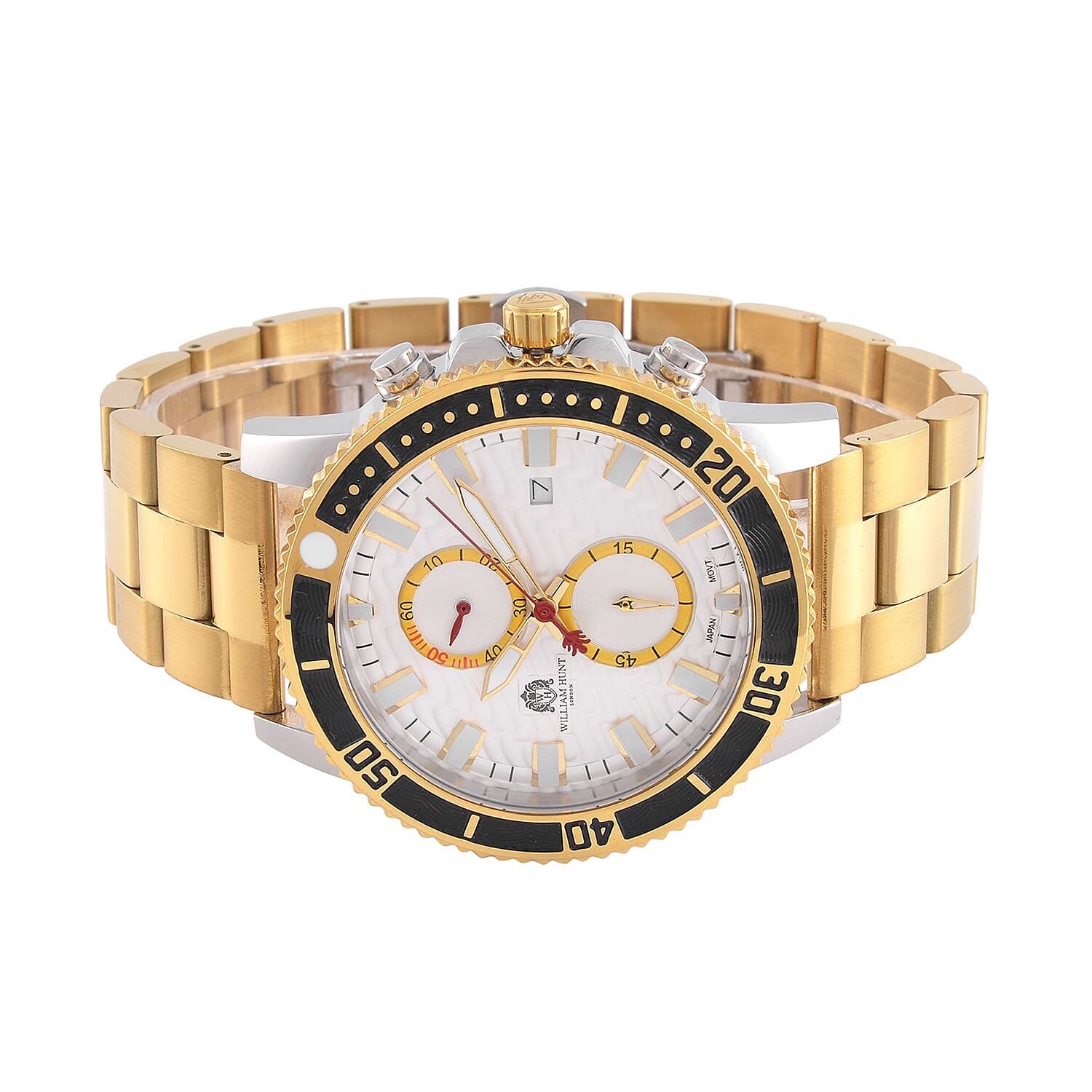 WILLIAM HUNT Designer Multifunction Chronograph Watch - Gold