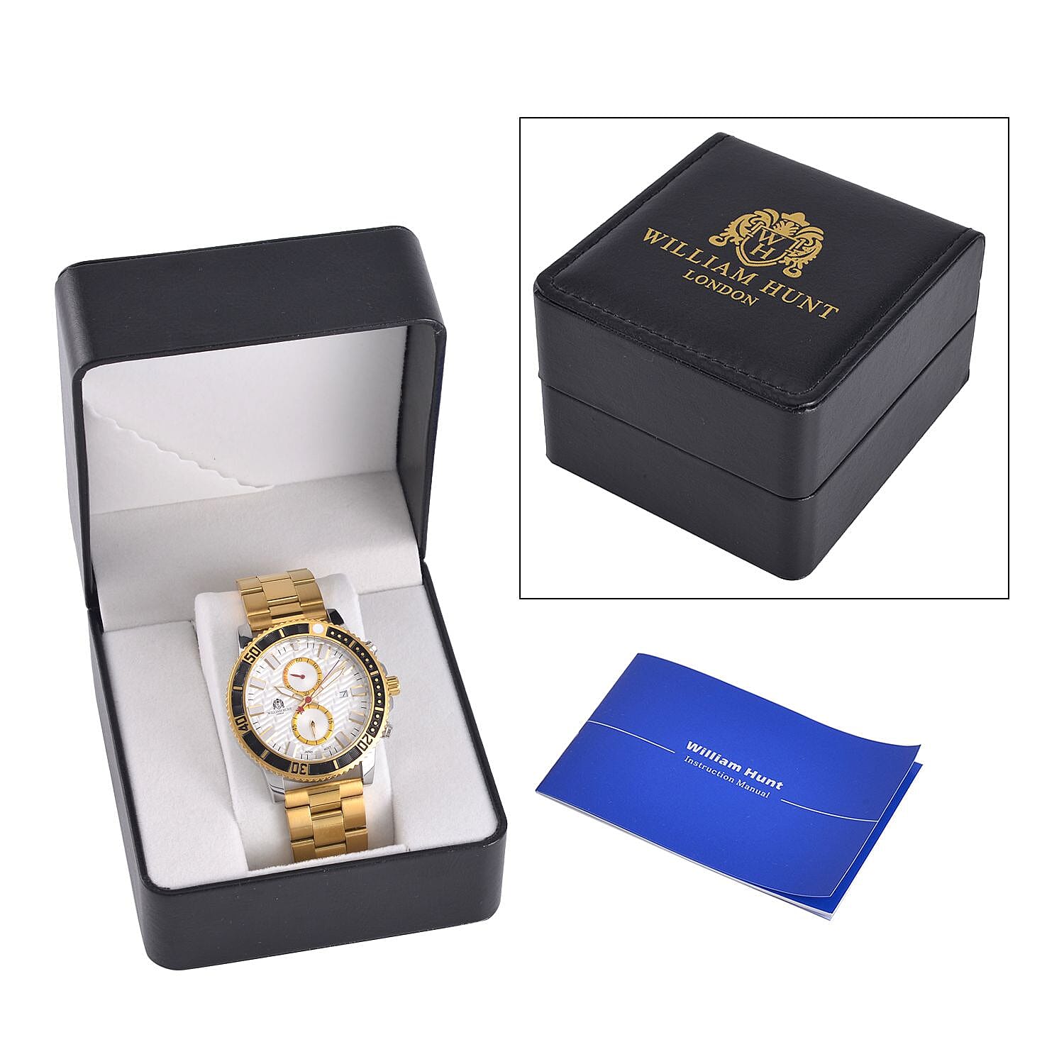 WILLIAM HUNT Designer Multifunction Chronograph Watch - Gold
