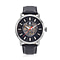 WILLIAM HUNT Automatic Movement 5 ATM Water Resistant Watch With Skeleton Display & Black Leather Strap