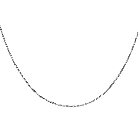 Sterling Silver Rhodium Plated Panza Curb Chain 20 Inch
