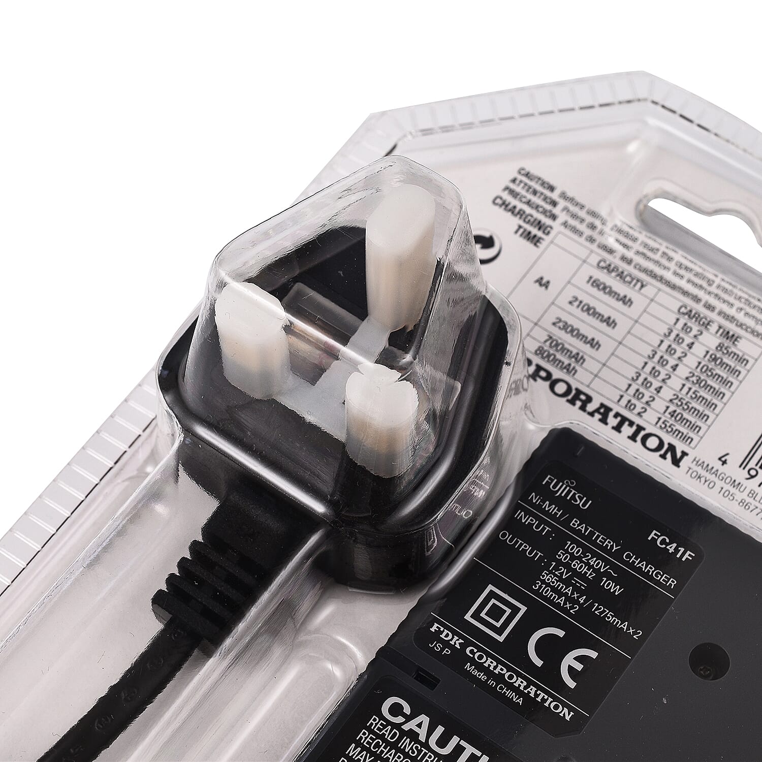 FUJITSU Battery Charger with 4 AA Rechargable Batteries (Can Also Recharge AAA Batteries)