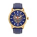 WILLIAM HUNT Automatic Movement 5 ATM Water Resistant Watch With Skeleton Display & Blue Leather Strap