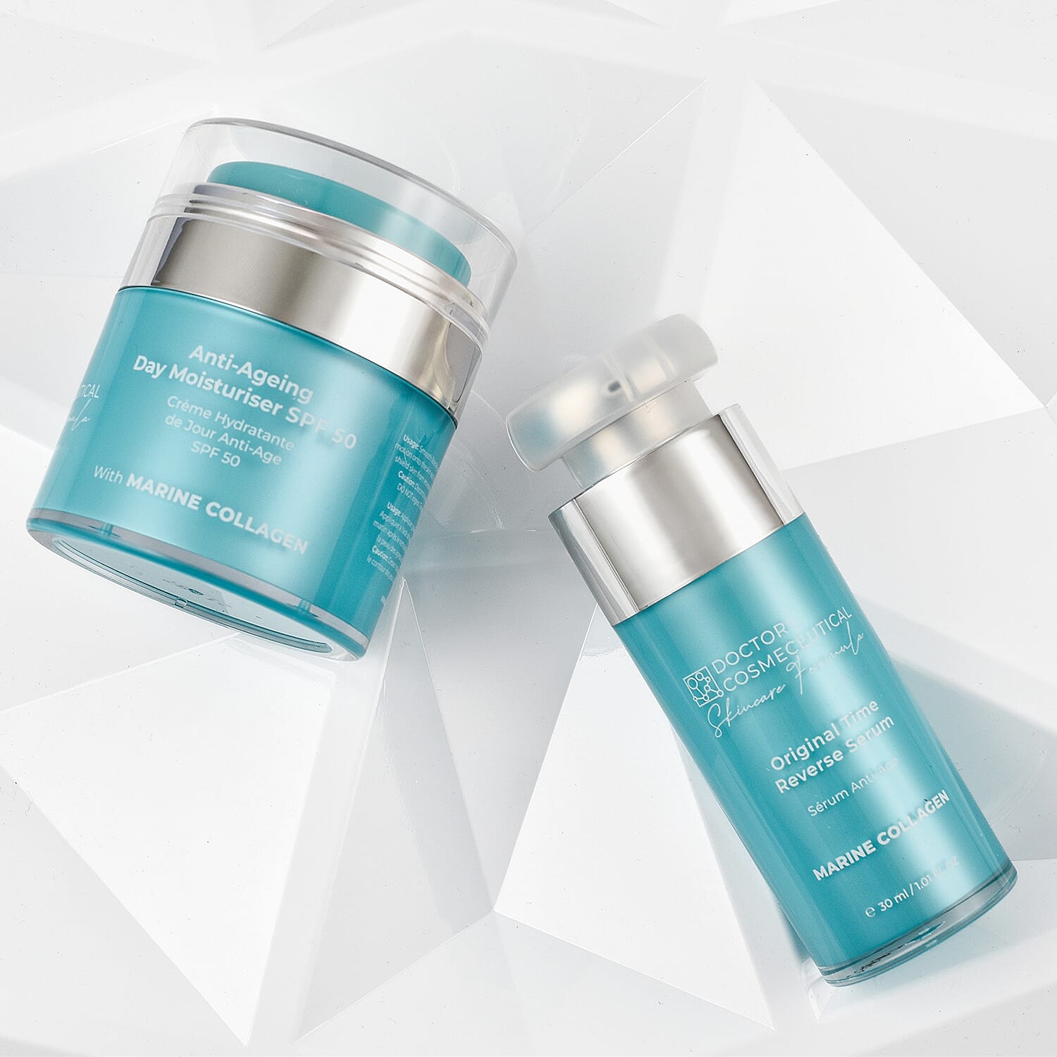 Doctors Formula- Marine Collagen Anti-Ageing Day Moisturiser SPF 50 and Time Reverse Serum