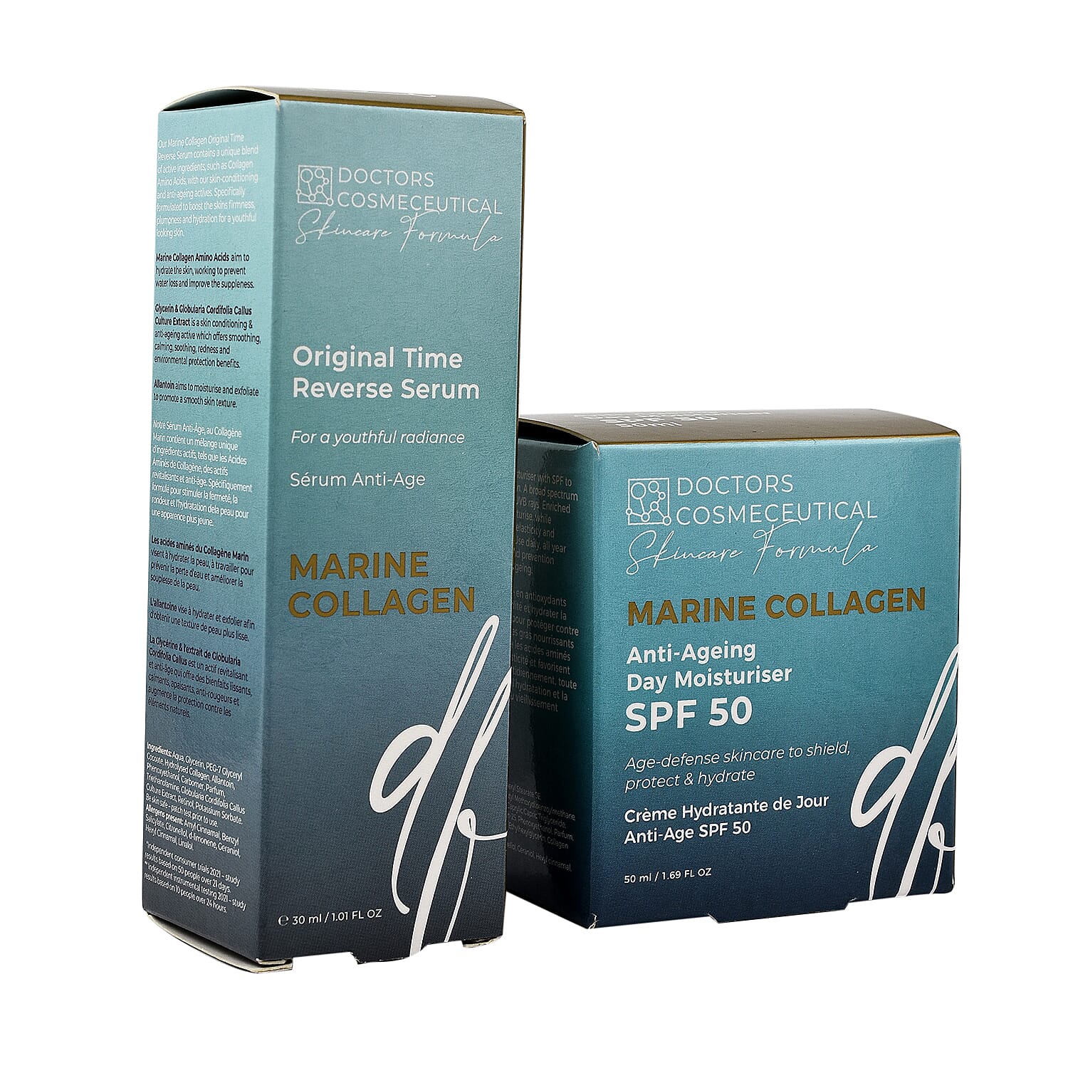 Doctors Formula- Marine Collagen Anti-Ageing Day Moisturiser SPF 50 and Time Reverse Serum