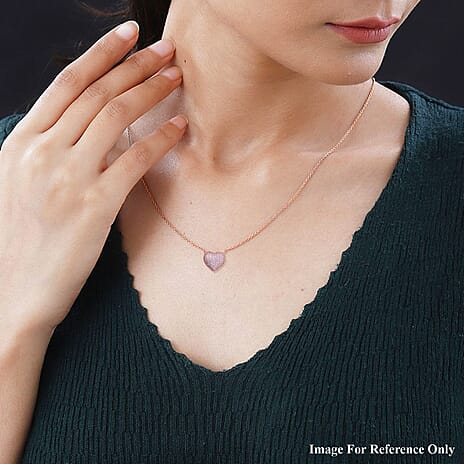 Cubic Zirconia Heart Necklace (Size - 20-2 Ext) in Rose