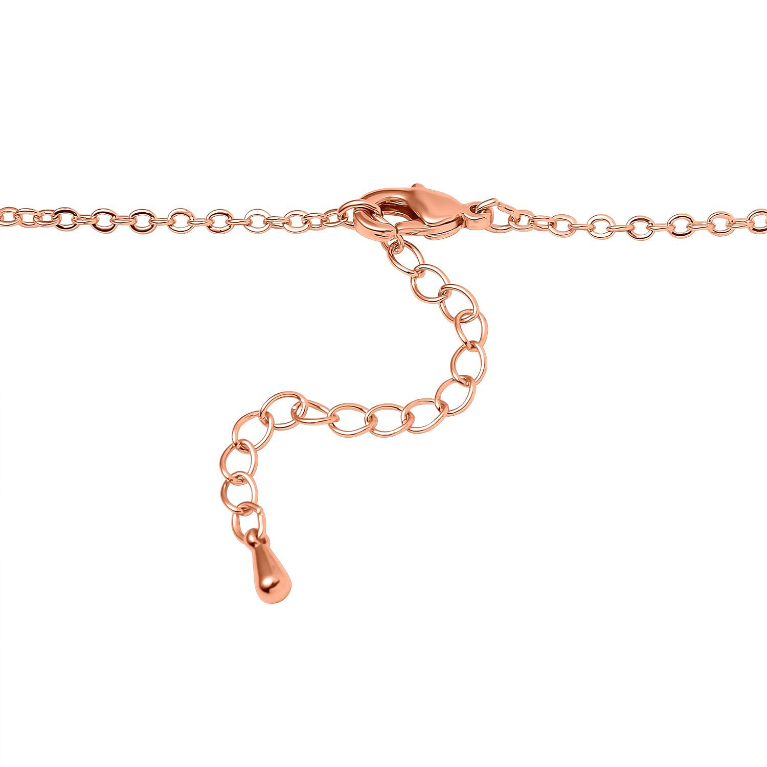 Cubic Zirconia Heart Necklace (Size - 20-2 Ext) in Rose Cubic Zirconia Heart Necklace (Size - 20-2 Ext) in Rose