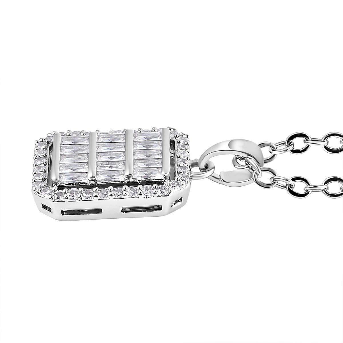 Cubic Zirconia Pendant with Chain (Size - 20-2 inch Ext.)