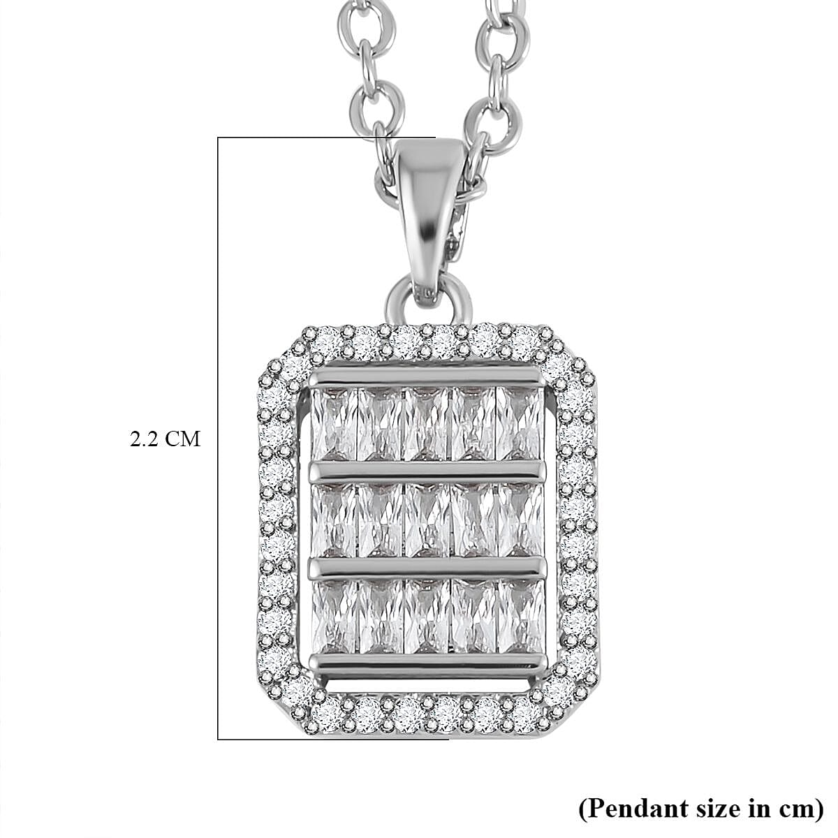 Cubic Zirconia Pendant with Chain (Size - 20-2 inch Ext.)
